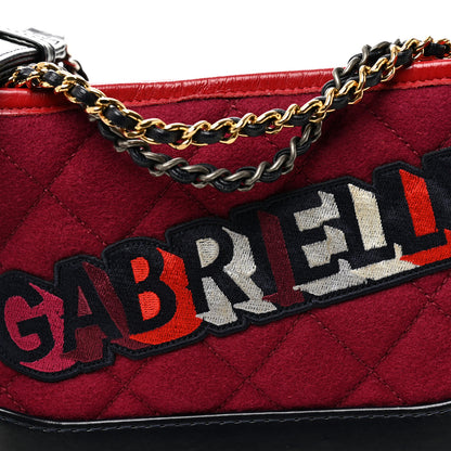Chanel Wool Calfskin Quilted Small Gabrielle Hobo Red 8 of 10