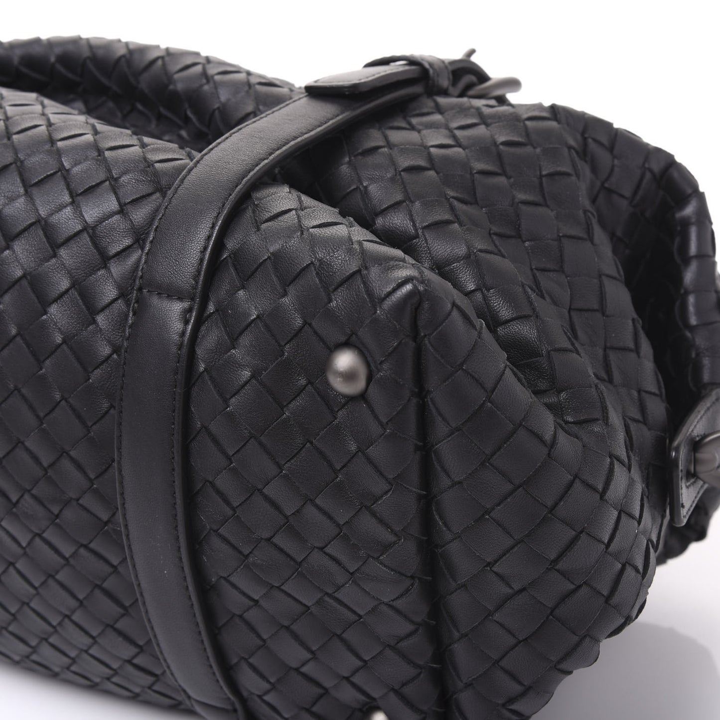 Nappa Intrecciato Montaigne Rings Satchel Black
