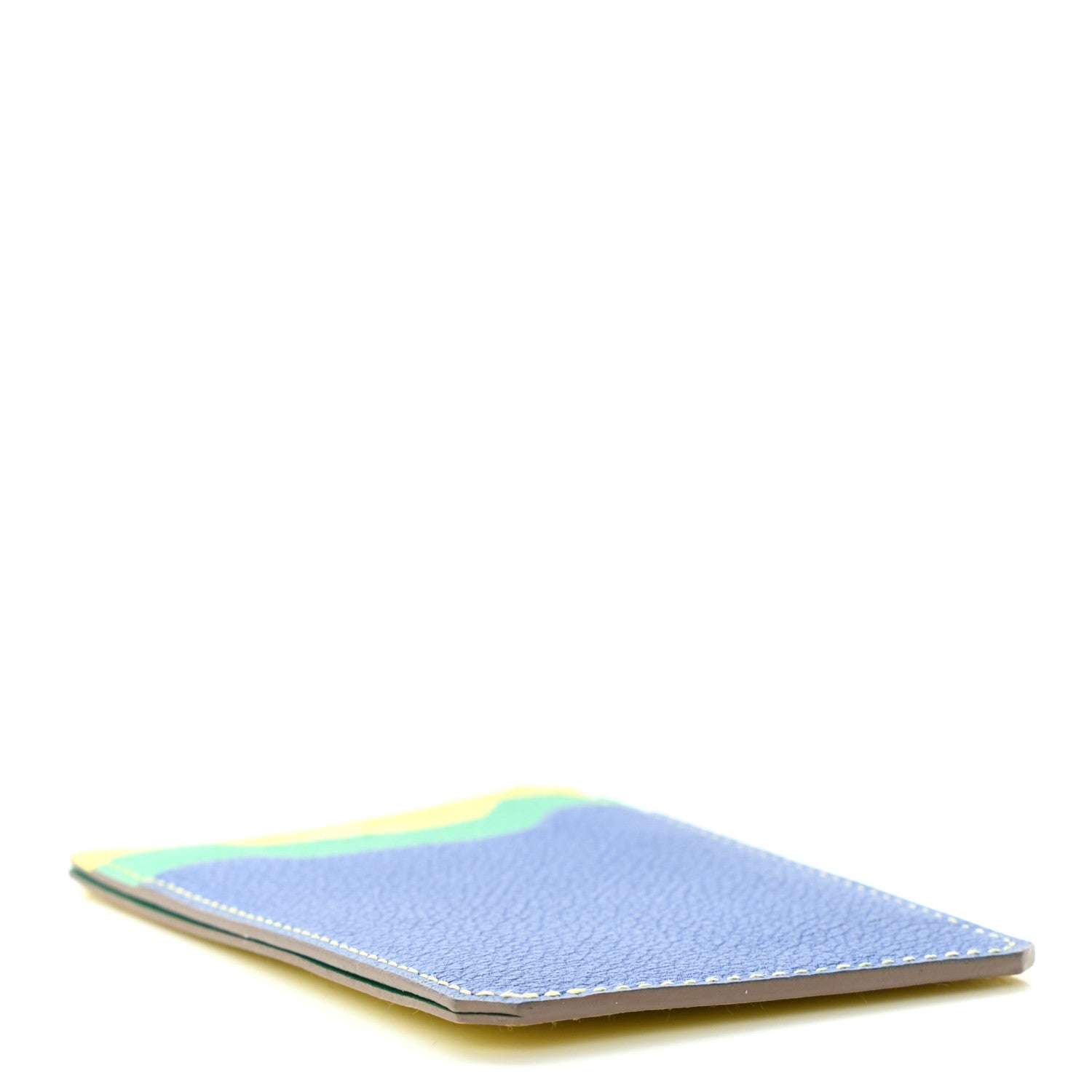 Hermes Evercolor City 3CC Colorblock Card Holder Menthe Soufre Bleu France 4 of 8