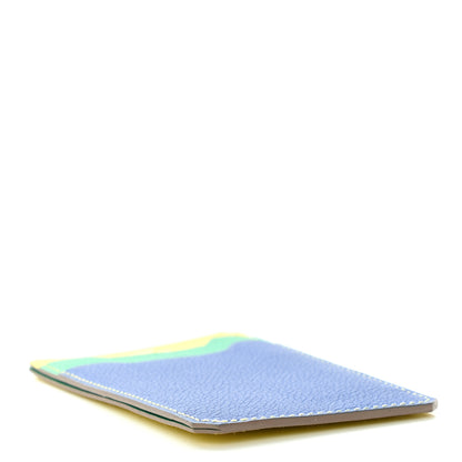 Hermes Evercolor City 3CC Colorblock Card Holder Menthe Soufre Bleu France 4 of 8