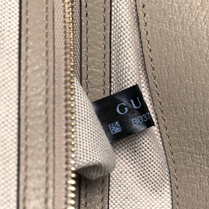 Gucci GG Supreme Monogram Textured Dollar Calfskin Web Medium Ophidia Shopping Tote Beige Mystic White Oatmeal 6 of 10