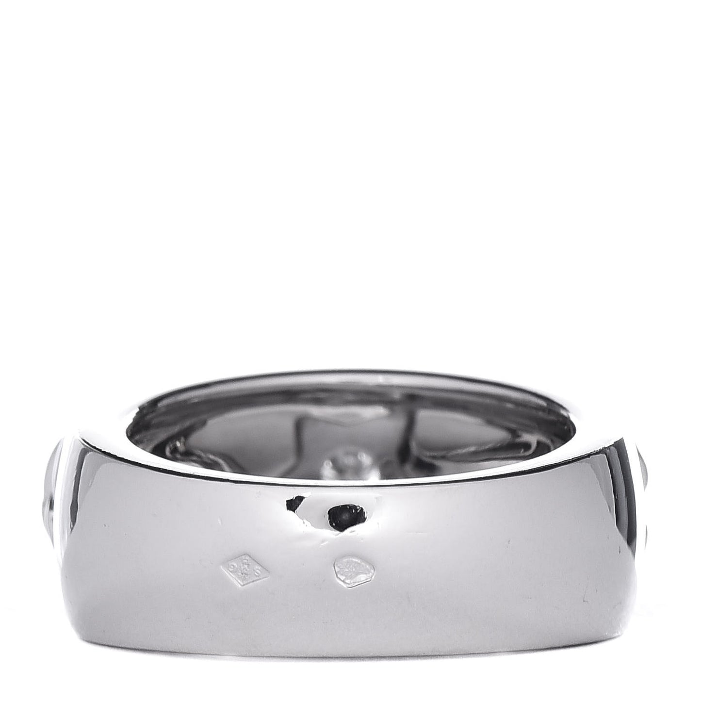 18K White Gold Diamond Camelia Band Ring 52 6