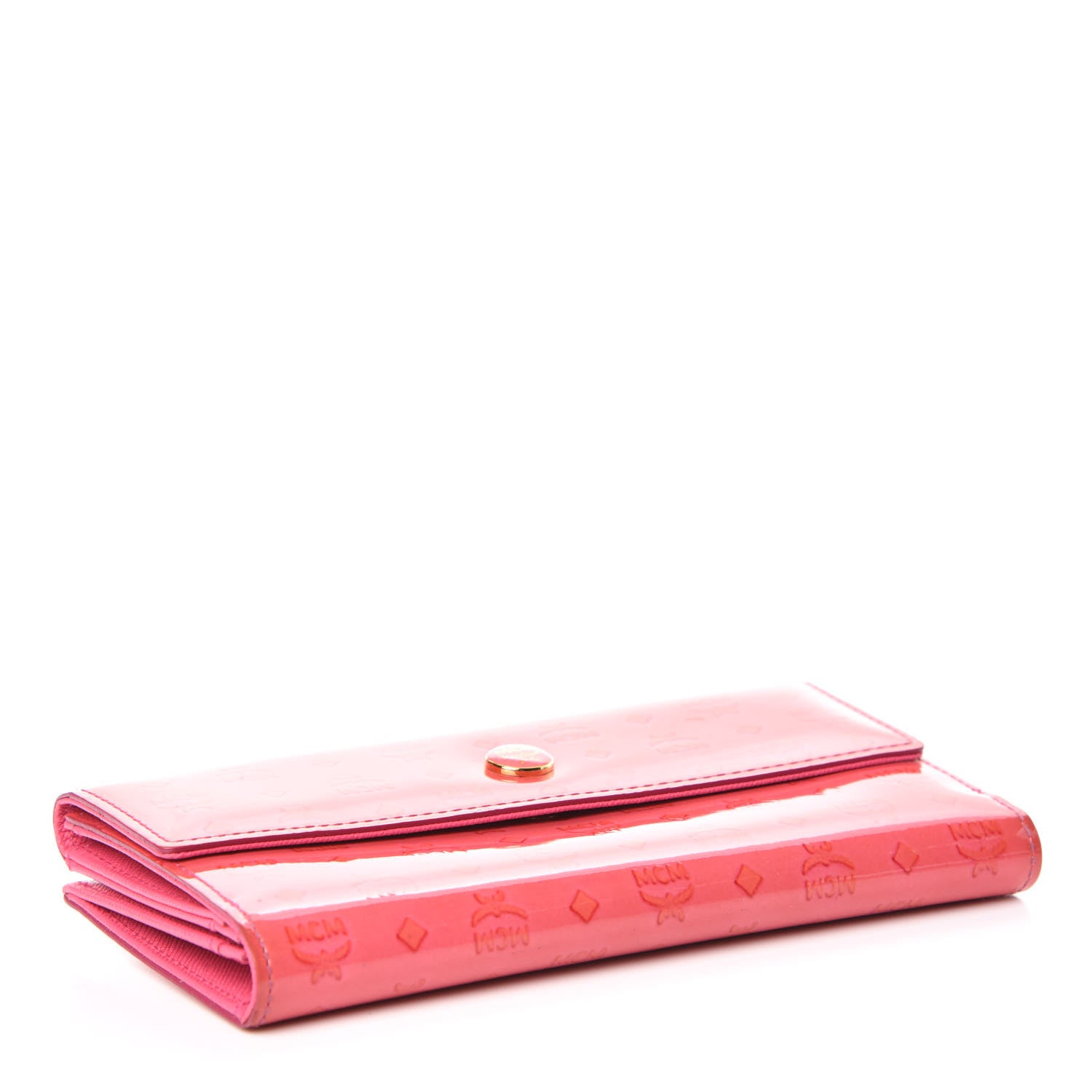MCM Patent Continental Flap Wallet Pink 4 of 9