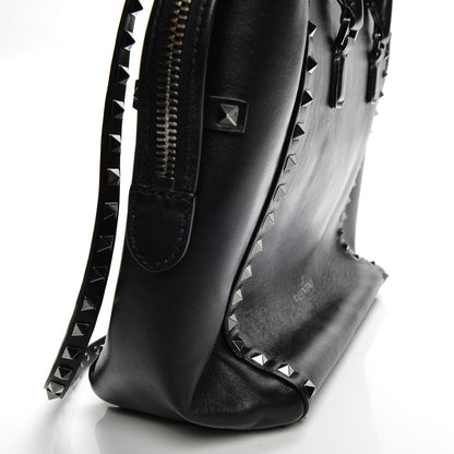 Valentino Garavani Vitello Rockstud Double Handle Tote Black 7 of 7