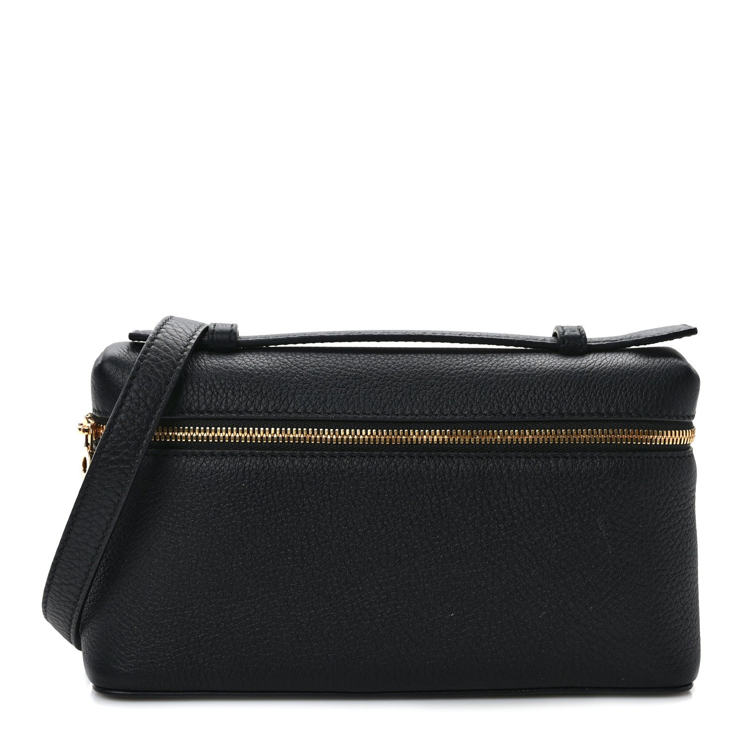 Loro Piana LORO PIANA Grained Calfskin L19 Extra Pocket Pouch Black 1 of 8