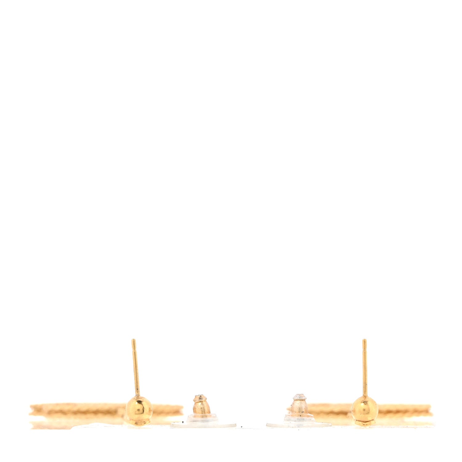 Chanel CC Drop Earrings Matte Gold 3 of 5