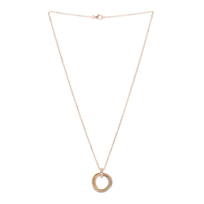 Cartier 18K Pink White Yellow Gold Diamond Trinity Pendant Necklace 2 of 3