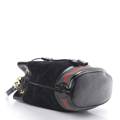 Gucci Suede Patent Web Small Ophidia Bucket Bag Black 4 of 9