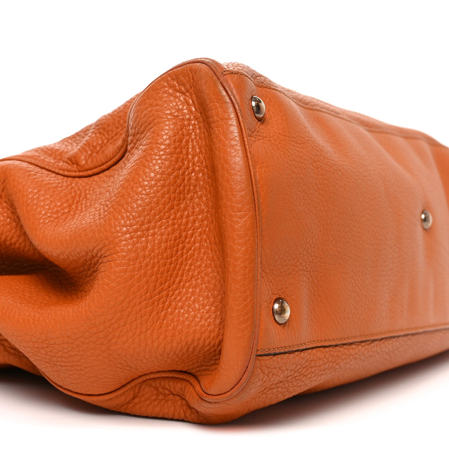 Cellarius Calfskin Large Bamboo Shopper Tote Orange
