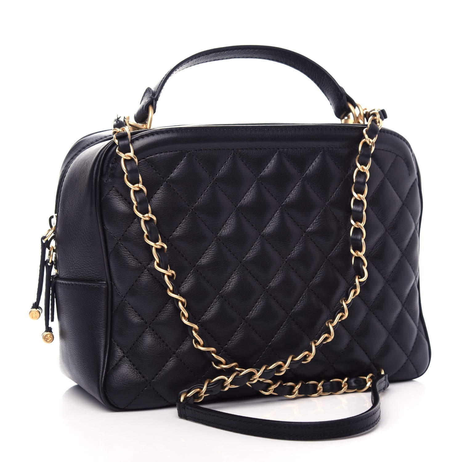Chanel Calfskin Quilted CC Medium Vanity Case Black 3 of 11