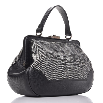 Burberry Tweed Frame Handbag Black 3 of 12