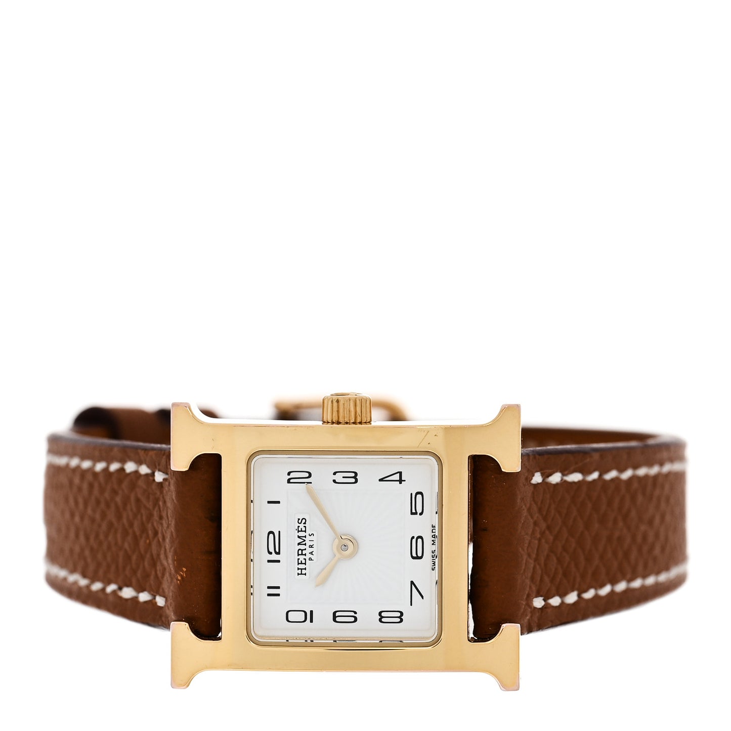 Stainless Steel Epsom 17.2mm Heure H Hour Quartz Watch Gold