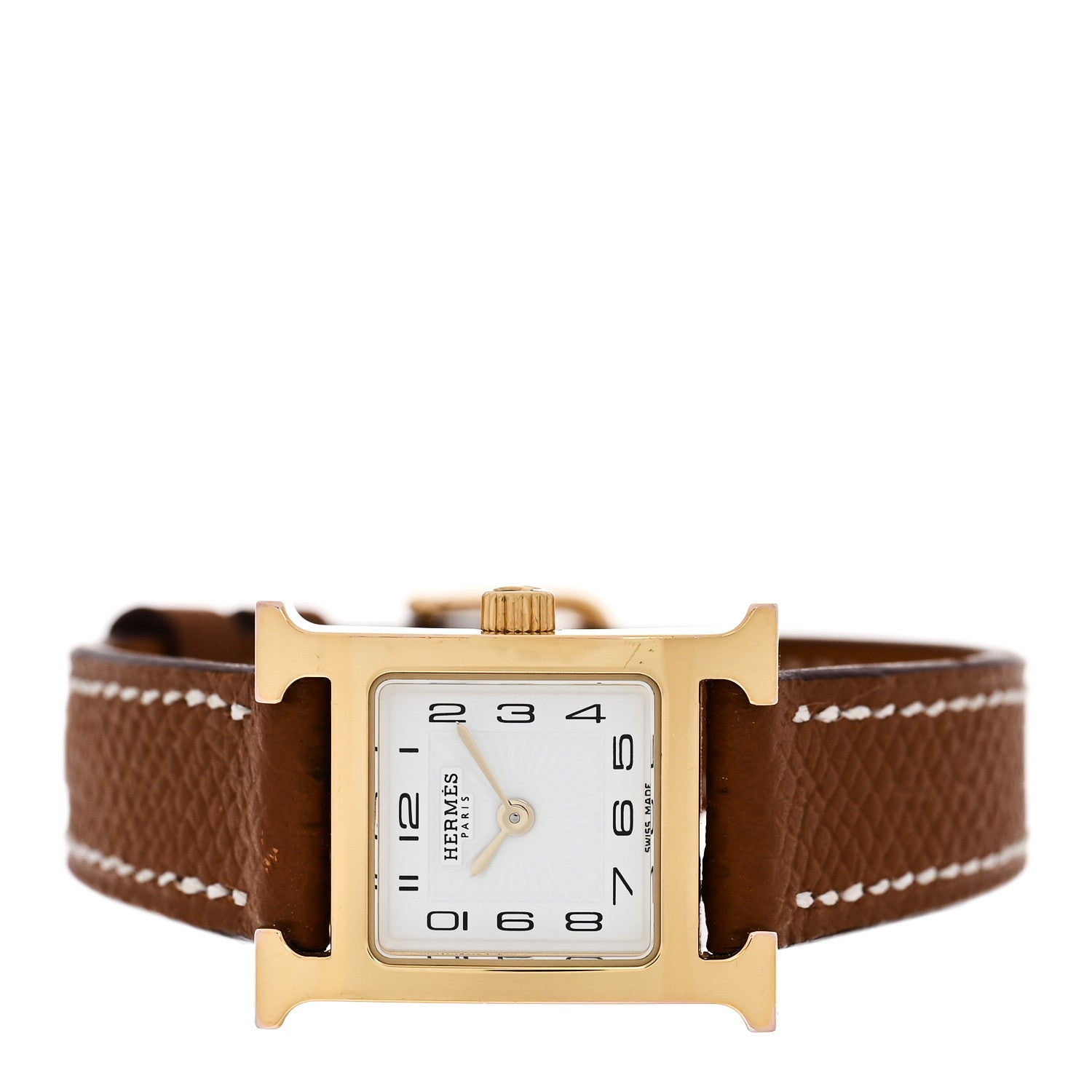 Hermes Stainless Steel Epsom 17.2mm Heure H Hour Quartz Watch Gold 2 of 5