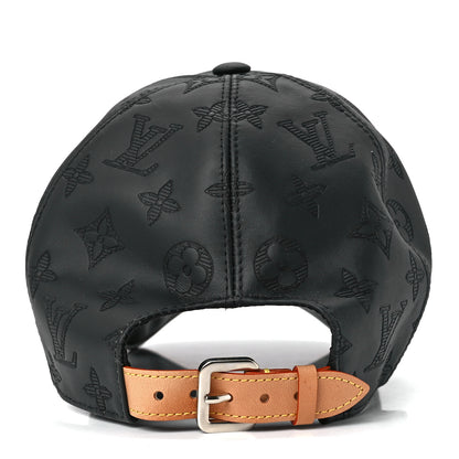 Louis Vuitton Calfskin Monogram Shadow Baseball Cap 60 Black 5 of 7