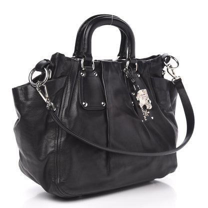 Prada Soft Calf Shoulder Bag Black 3 of 14