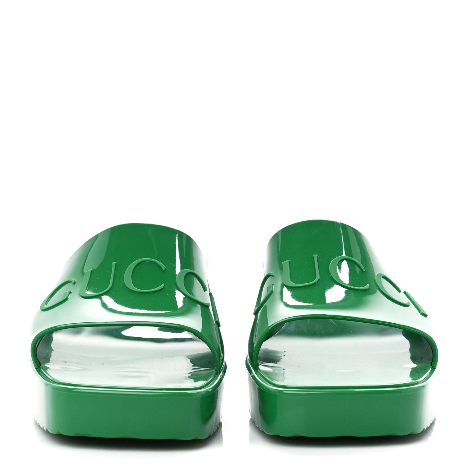 Gucci Rubber Gucci Logo Womens Platform 20/60mm Slide Sandals 40 New Shamarock 2 of 9