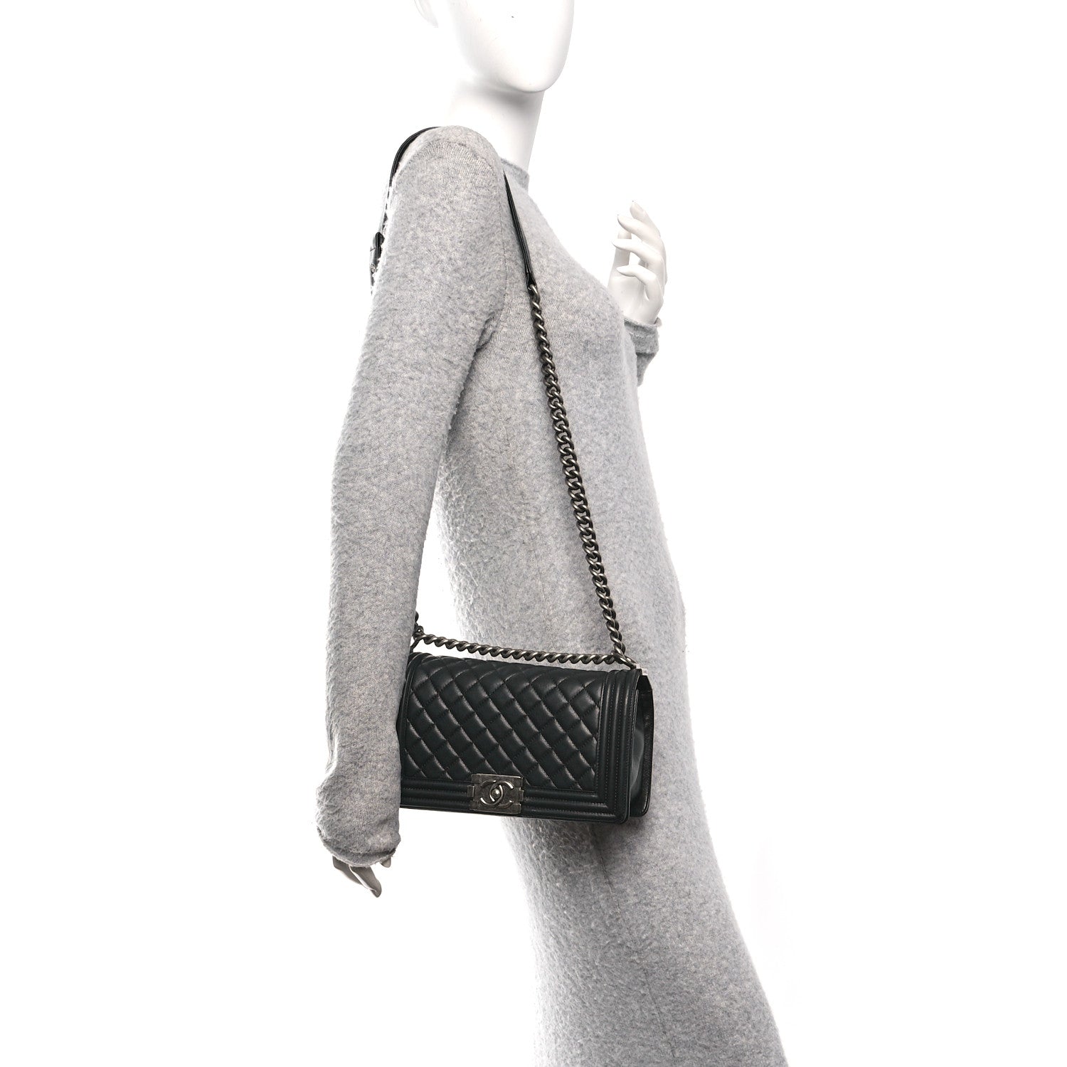 Chanel Calfskin Quilted Medium Boy Flap Black 2 of 10