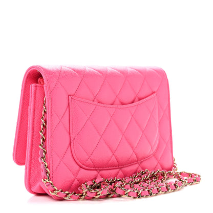 Chanel Caviar Quilted Wallet on Chain WOC Fuchsia 3 of 15