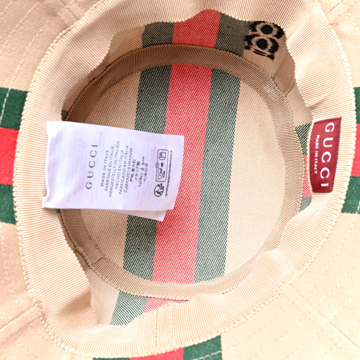 Gucci Monogram Canvas Web Bucket Hat L Beige 7 of 8