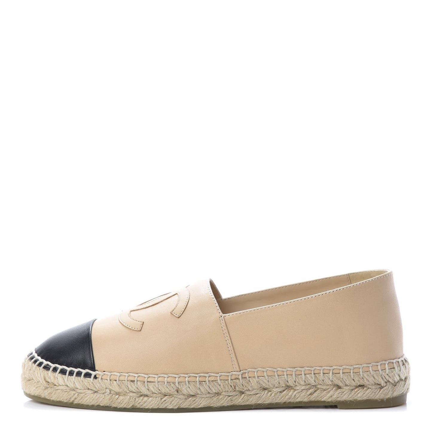 Lambskin CC Espadrilles 39 Beige Black