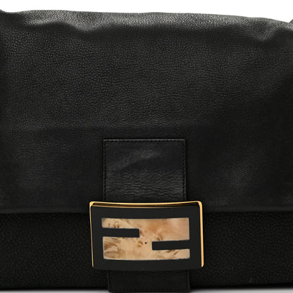 Fendi Vitello Savana Big Mama Baguette Black Tartaruga Natural 9 of 15