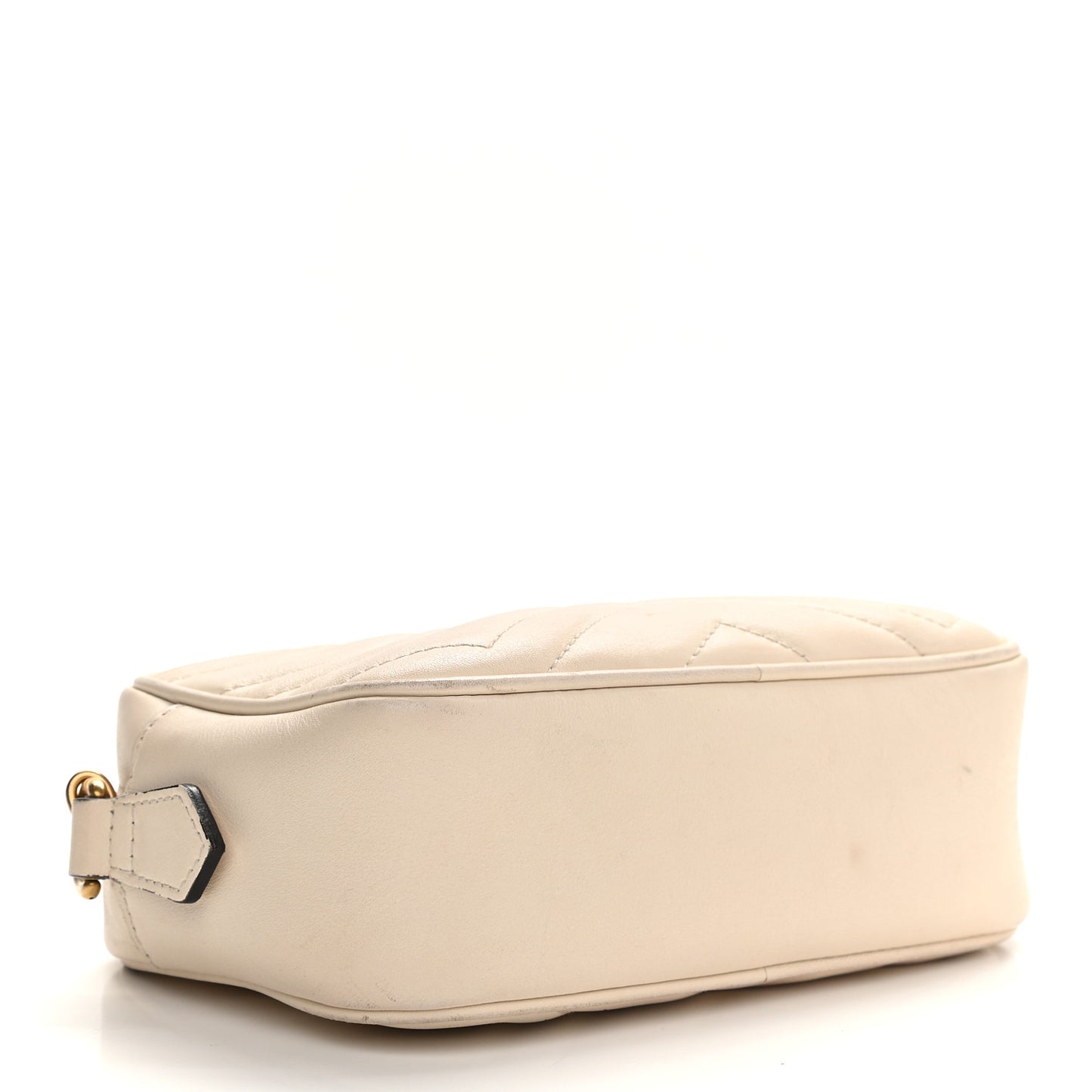 Calfskin Matelasse Mini GG Marmont Chain Shoulder Bag White