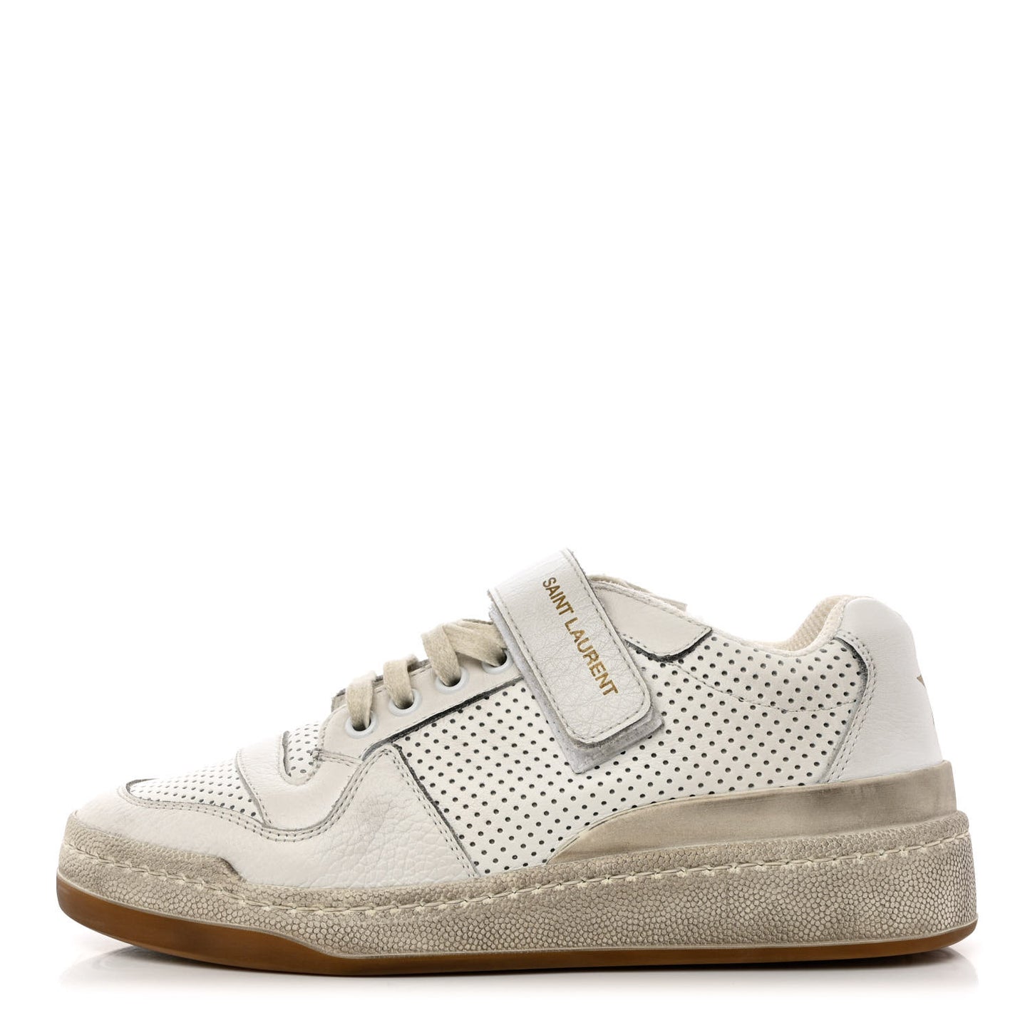 Calfskin Perforated Womens SL24 Sneakers 36.5 White