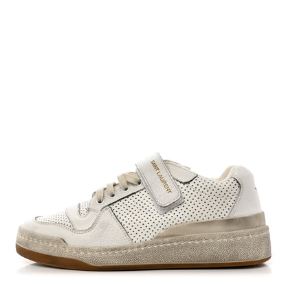 Saint Laurent Calfskin Perforated Womens SL24 Sneakers 36.5 White 1 of 9
