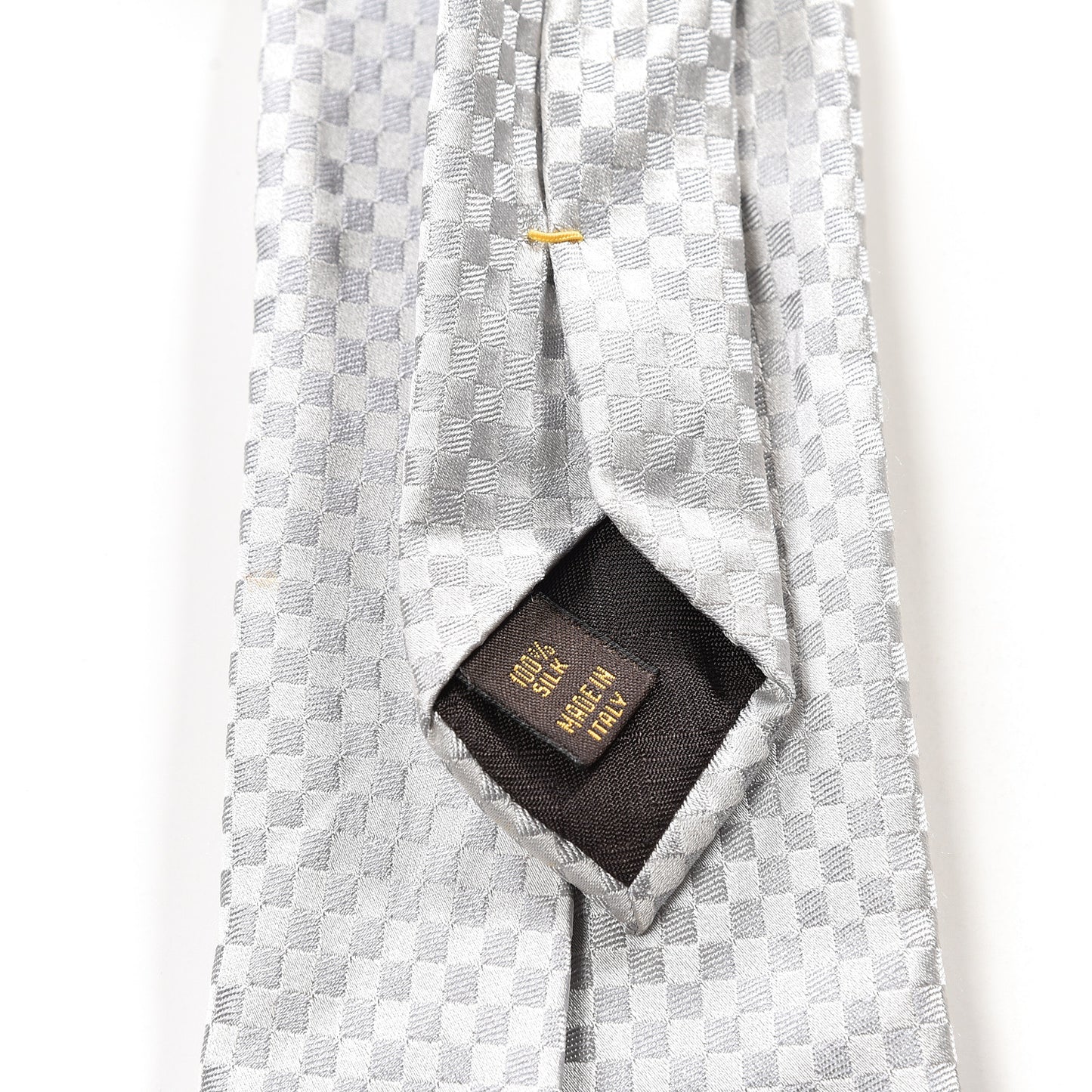 Silk Damier Classic Neck Tie Grey