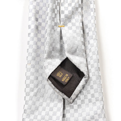 Louis Vuitton Silk Damier Classic Neck Tie Grey 4 of 5