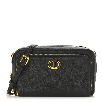 Christian Dior Grained Calfskin Caro Double Pouch Black 1 of 8
