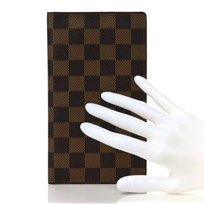 Louis Vuitton Damier Ebene Checkbook Cover Wallet 2 of 10