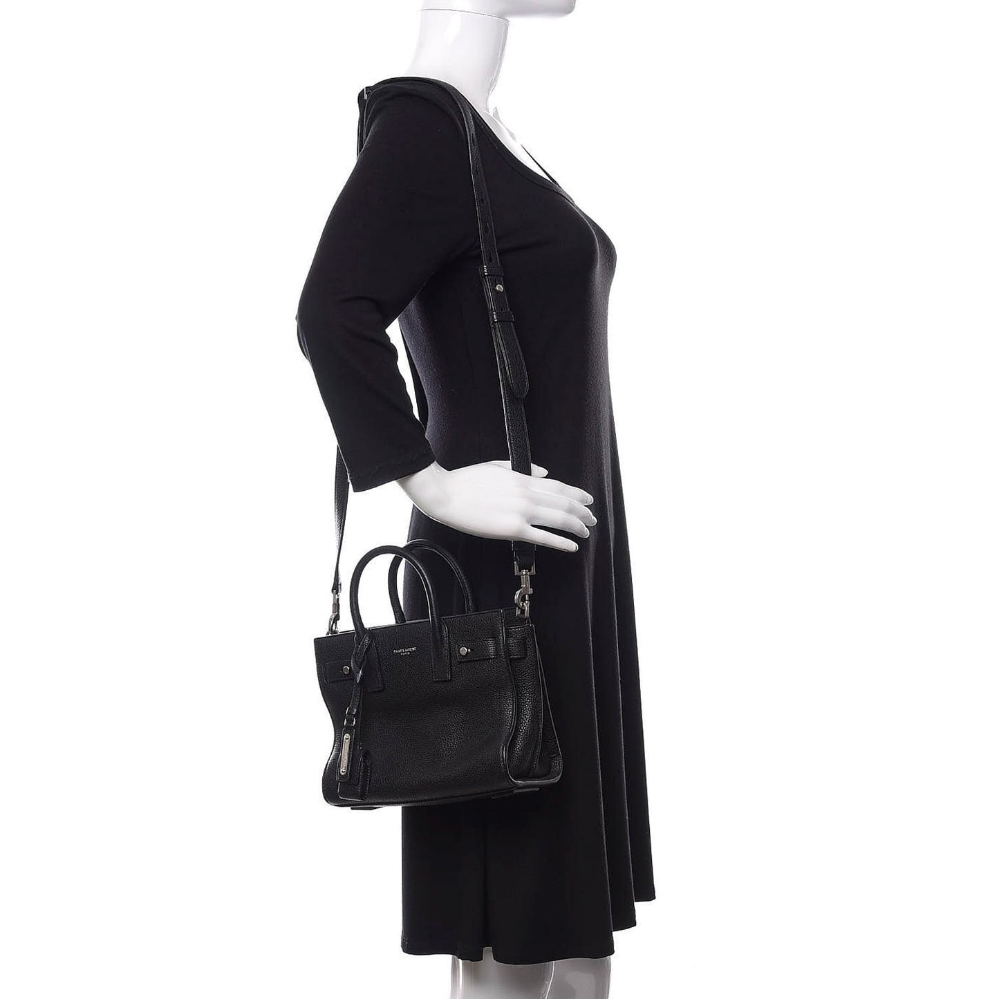 Grained Calfskin Nano Sac De Jour Souple Black