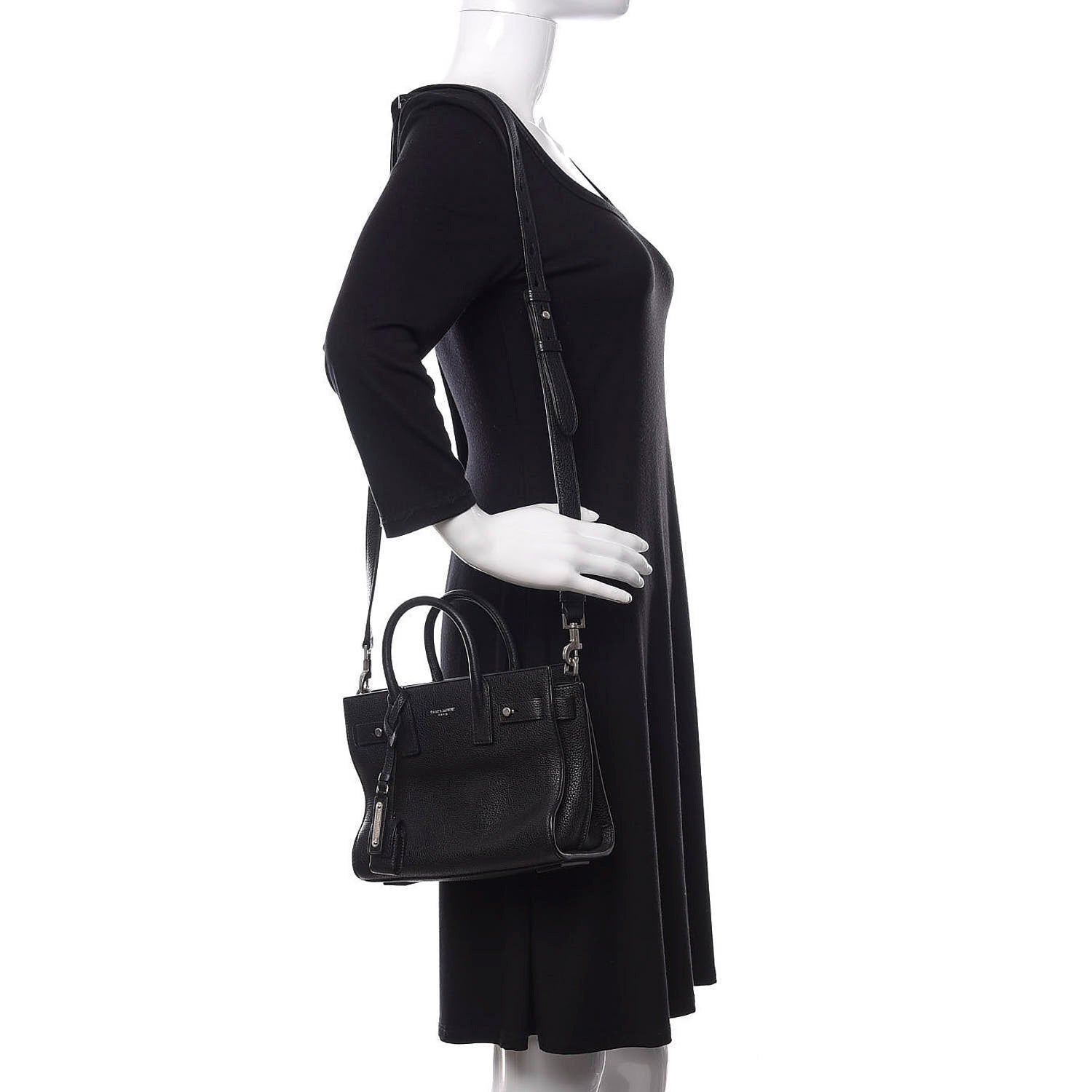 Saint Laurent Grained Calfskin Nano Sac De Jour Souple Black 2 of 10