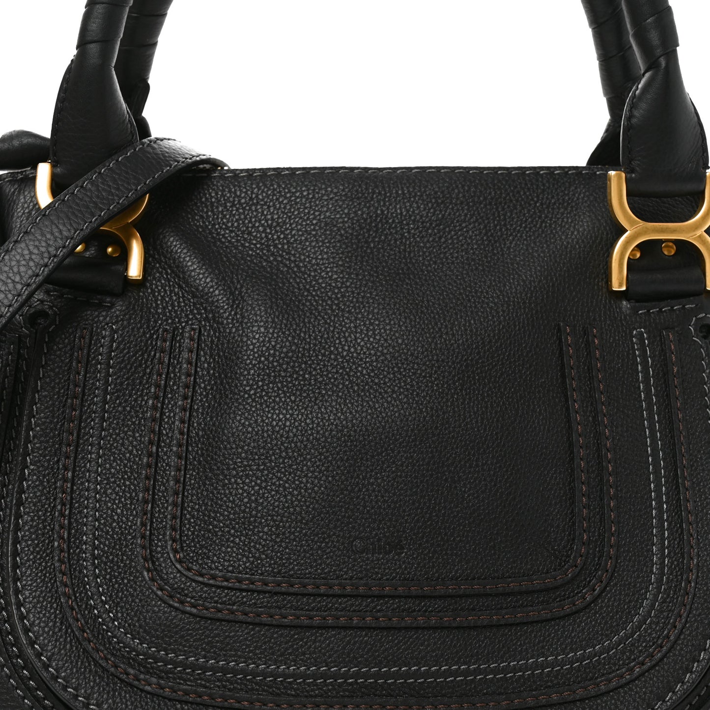 Calfskin Medium Marcie Satchel Black