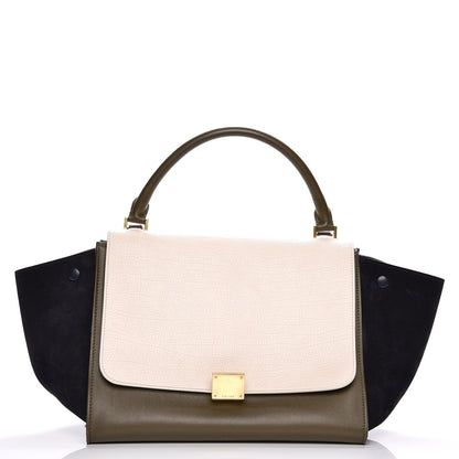 Celine Velluto Calfskin Suede Medium Tri-Color Trapeze 1 of 10