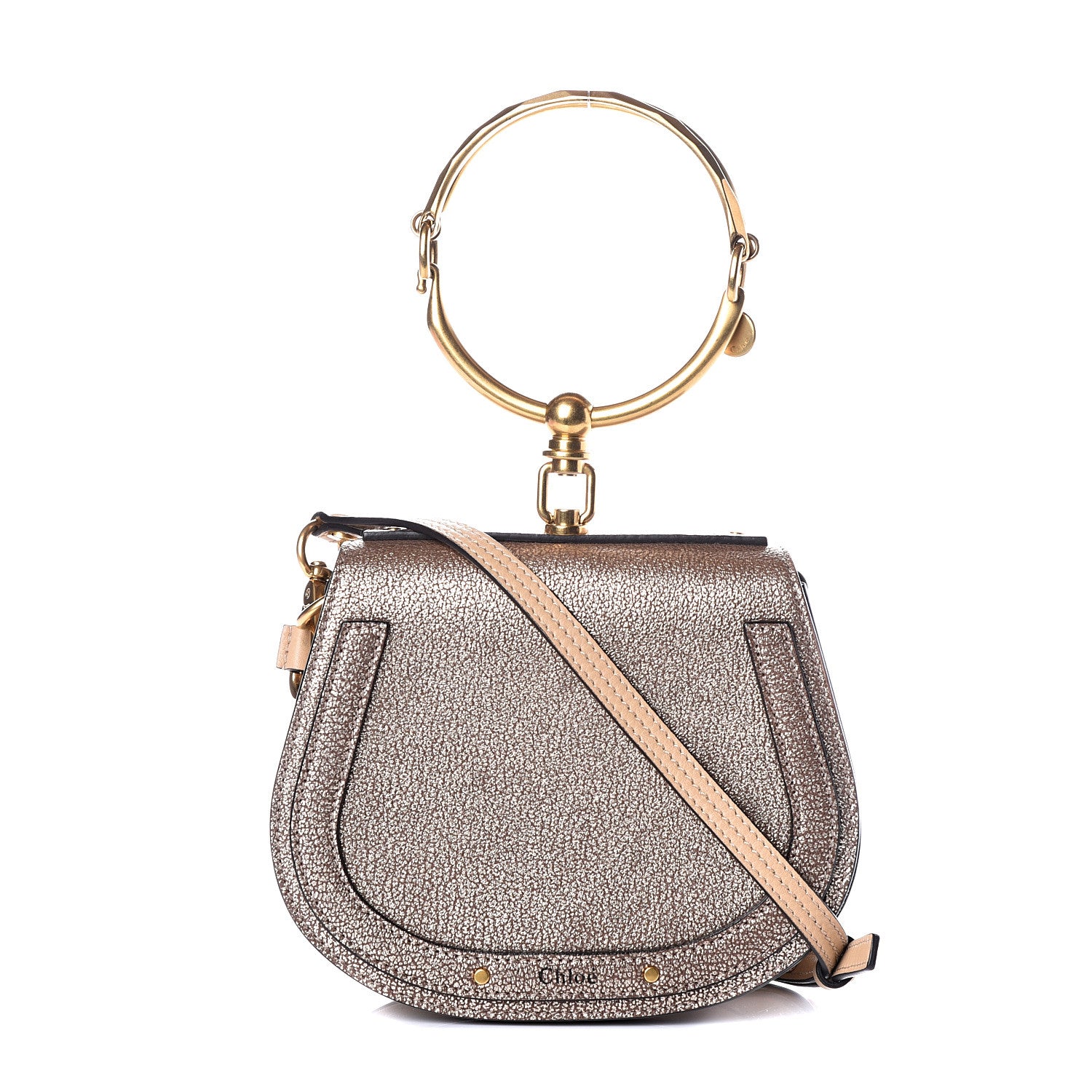 Chloe Metallic Calfskin Small Nile Bracelet Bag Gold 1 of 13