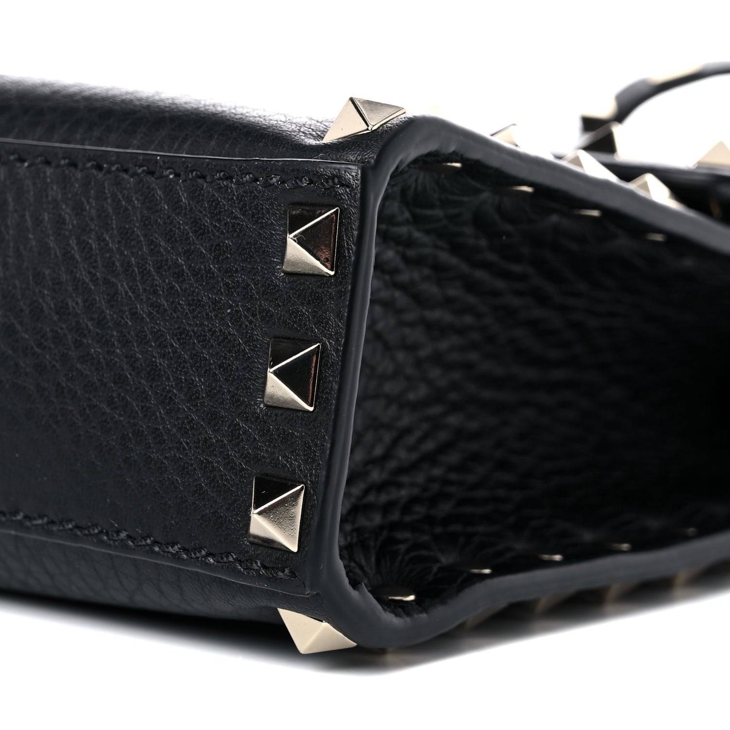 Valentino Garavani Pebbled Calfskin Medium Rockstud Flip Lock Crossbody Bag Black 8 of 8