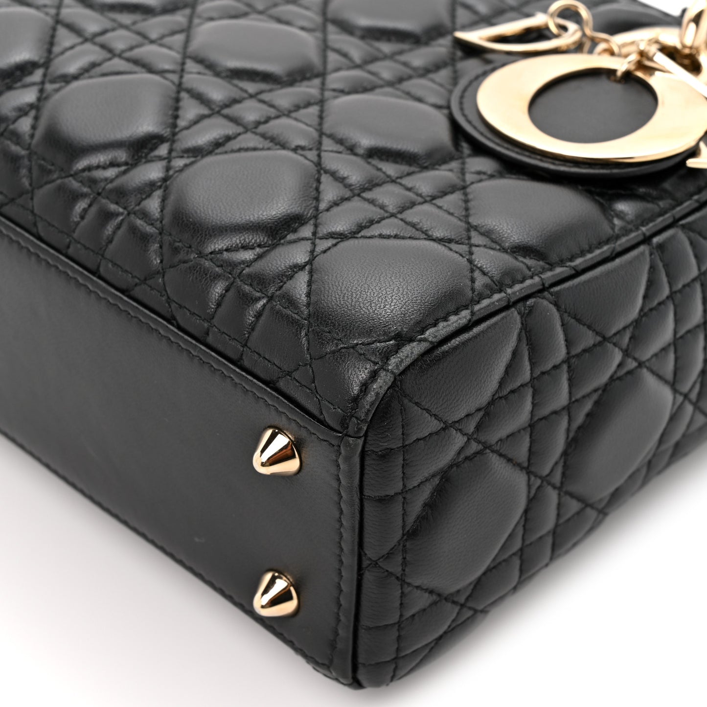 Lambskin Cannage Small Lucky Badges My Lady Dior Black