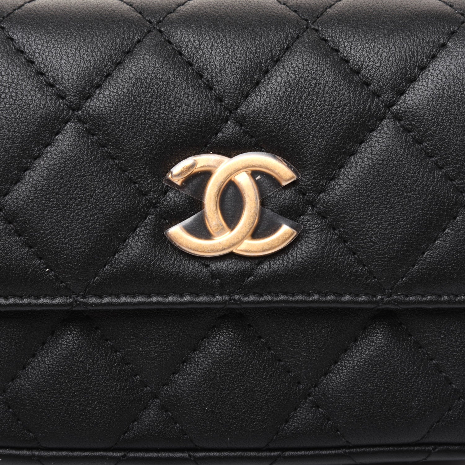 Chanel Calfskin Quilted About Pearls Card Holder Flap With Chain Black 11 of 14
