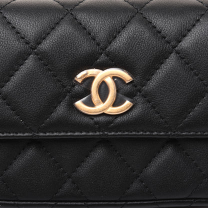 Chanel Calfskin Quilted About Pearls Card Holder Flap With Chain Black 11 of 14