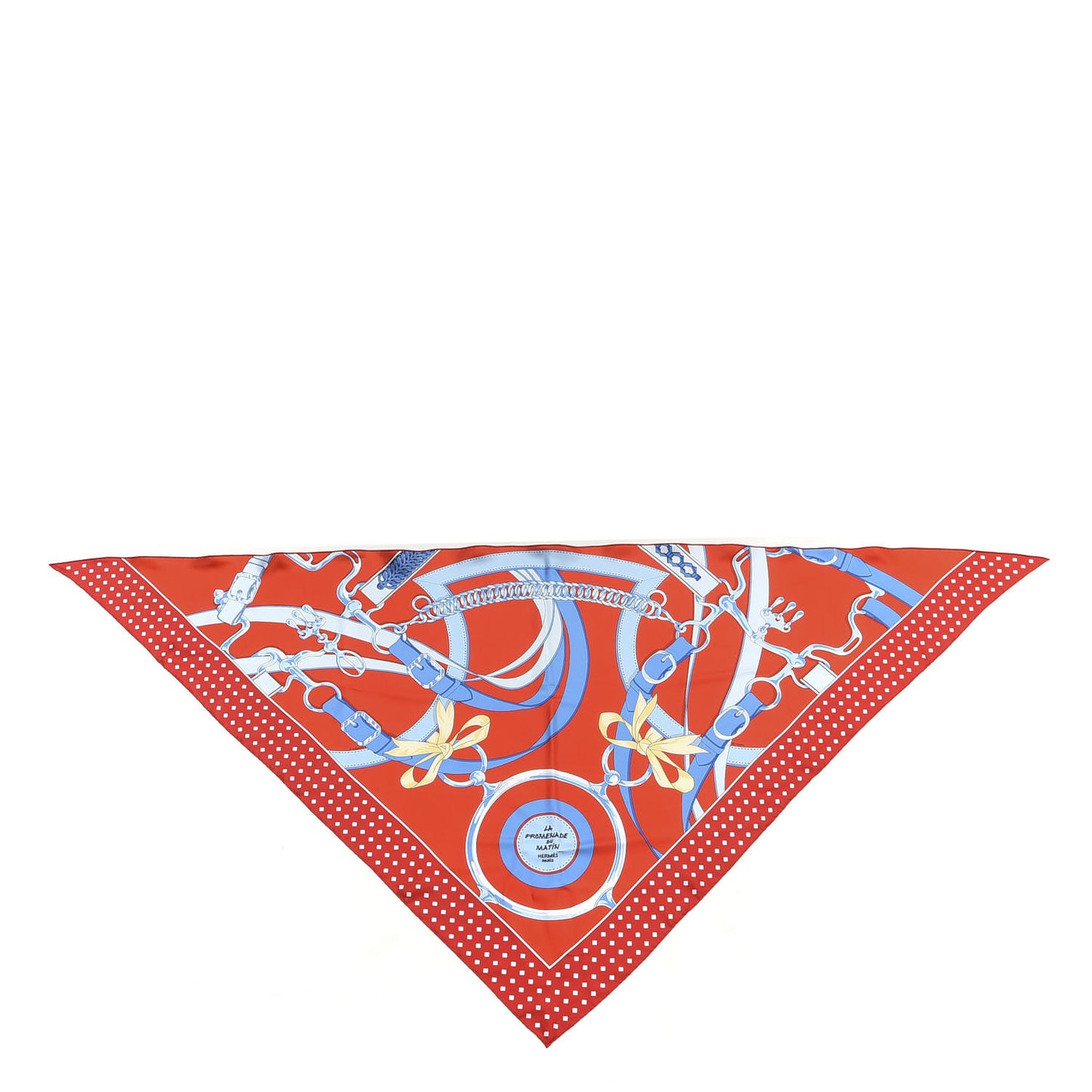Silk La Promenade Du Matin Giant Pointe Triangle Scarf Rouge Bleu Blanc