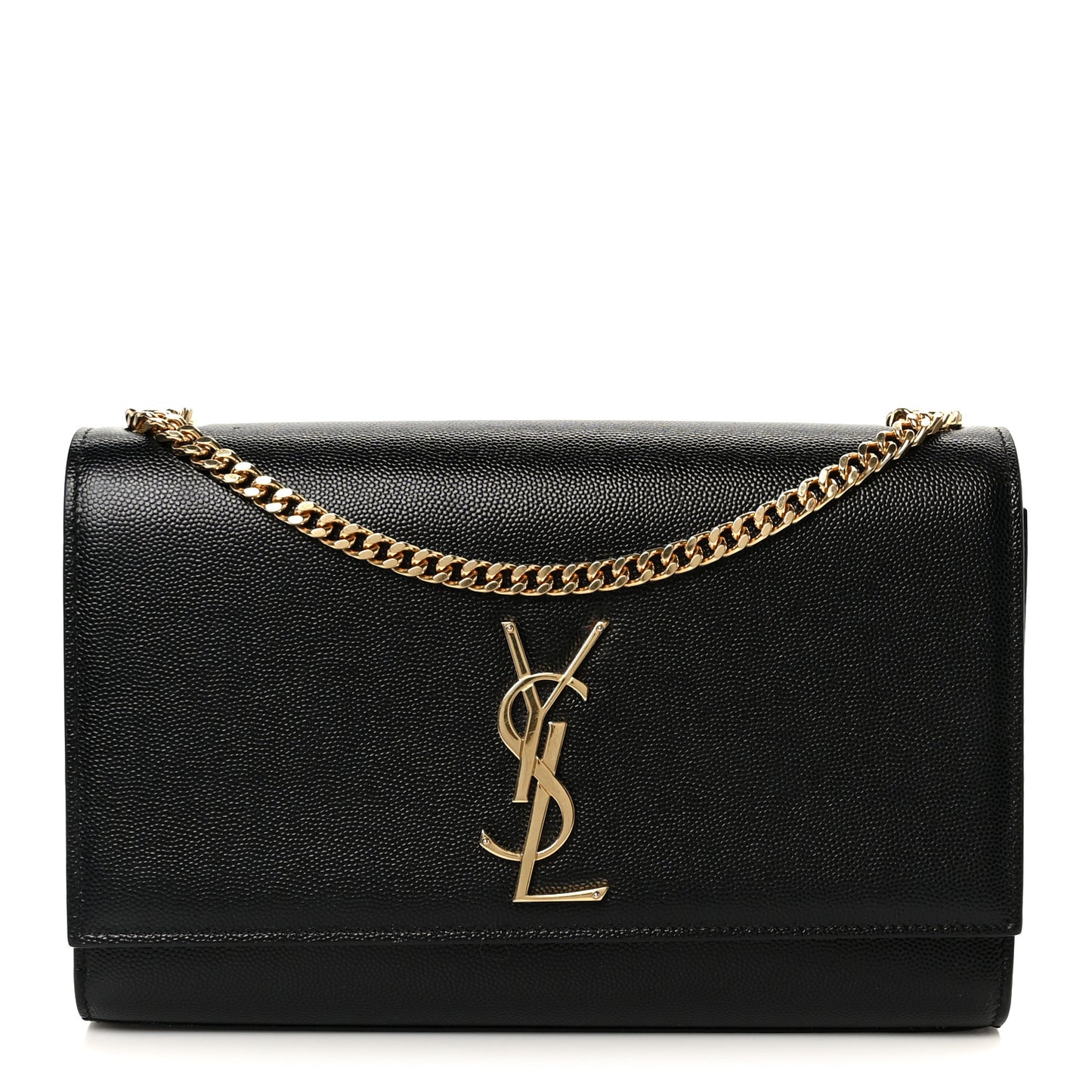 Grain De Poudre Medium Classic Monogram Kate Satchel Black Black