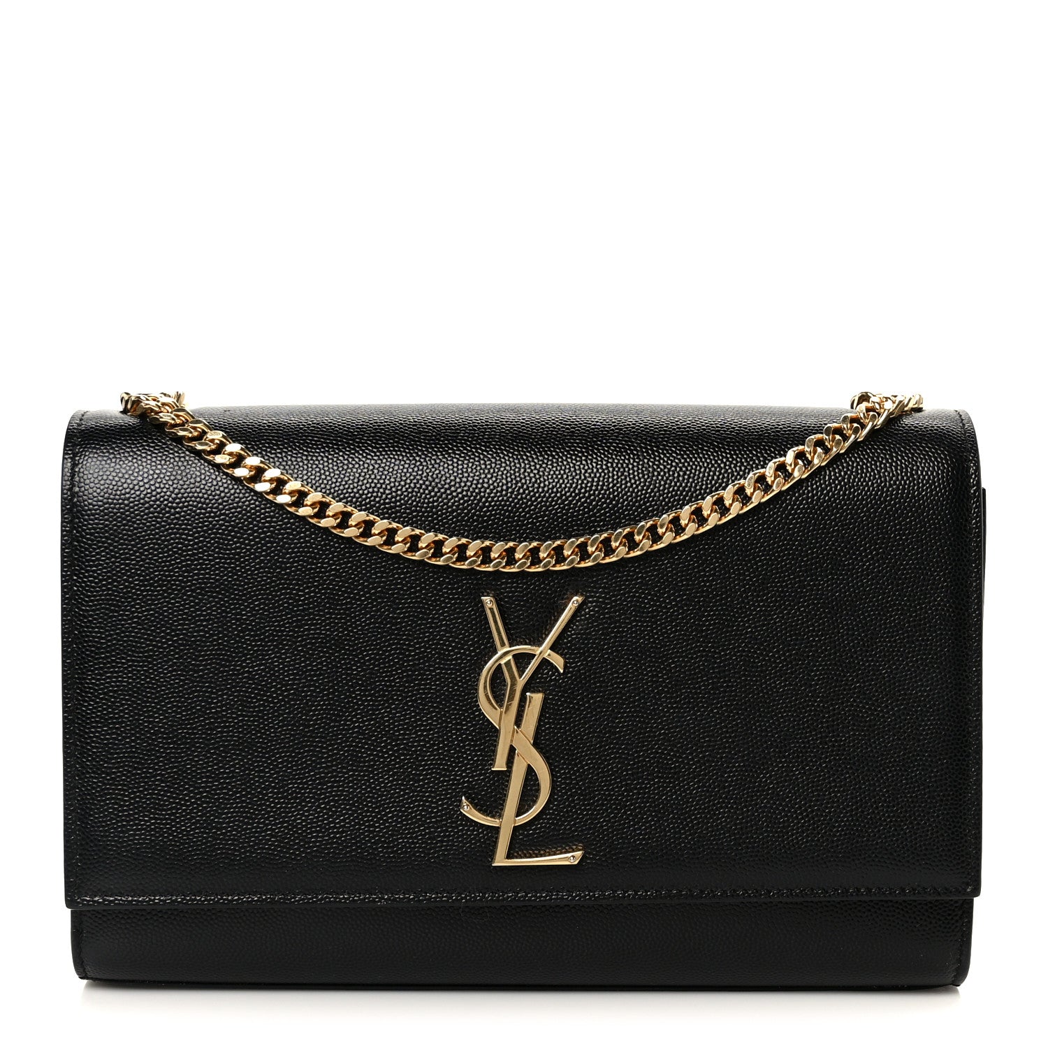 Saint Laurent Grain De Poudre Medium Classic Monogram Kate Satchel Black Black 1 of 11