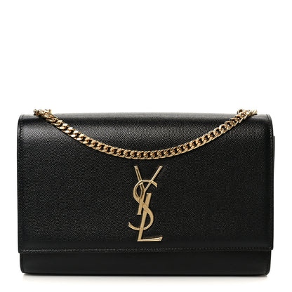 Saint Laurent Grain De Poudre Medium Classic Monogram Kate Satchel Black Black 1 of 11