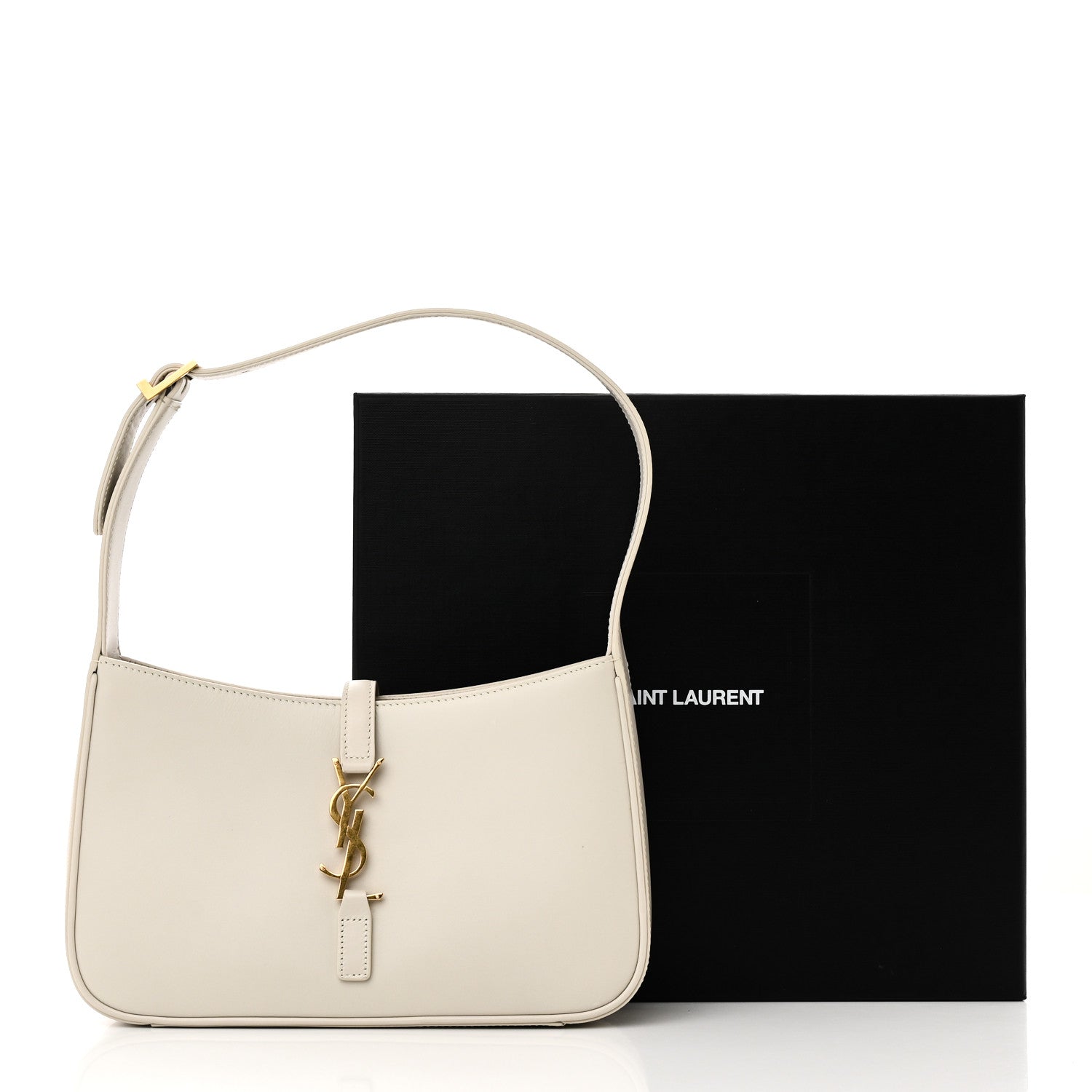 Saint Laurent Smooth Calfskin Le 5 A 7 Hobo Crema Soft 10 of 10