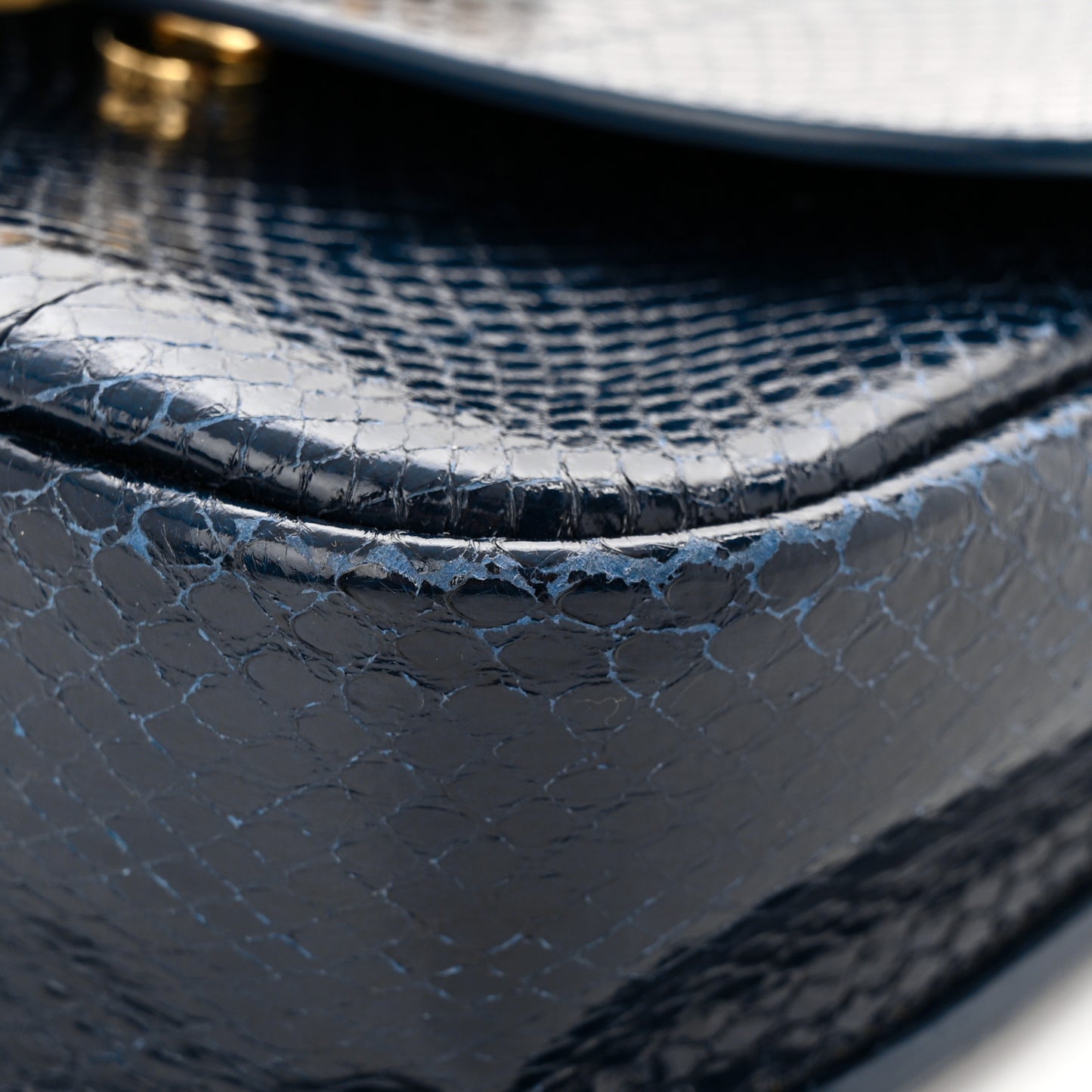 Snakeskin Small Kaia Satchel Navy