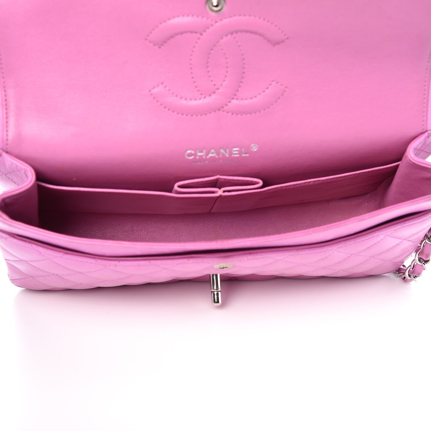 Chanel Lambskin Quilted Medium Double Flap Light Purple 11 of 17
