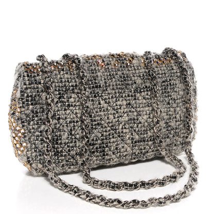 Chanel Mohair Swarovski Crystal Jumbo Flap Grey 3 of 9