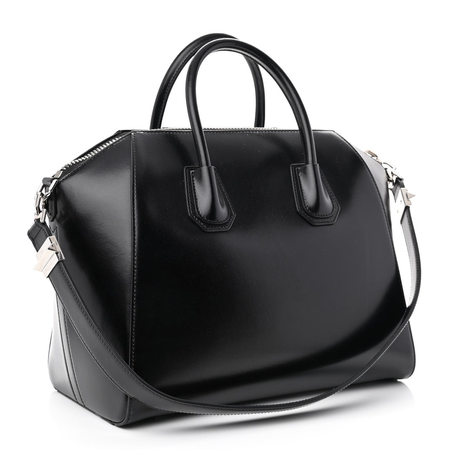 Shiny Lord Calfskin Medium Antigona Black